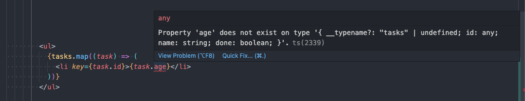 VS Code shows TypeScript errors